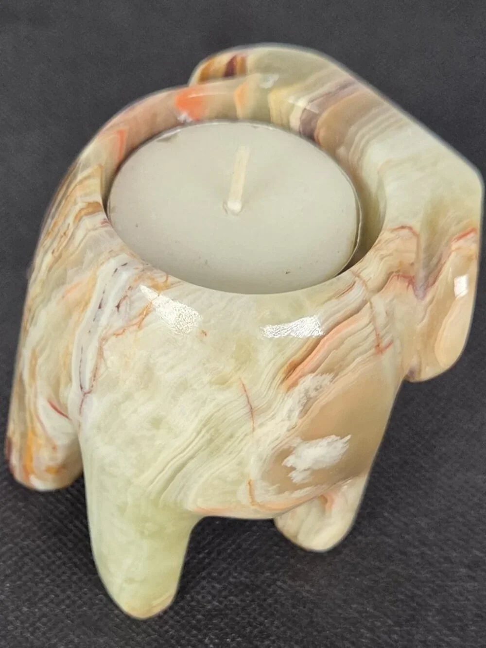 Marble Elephant Tea-Light Holder 3